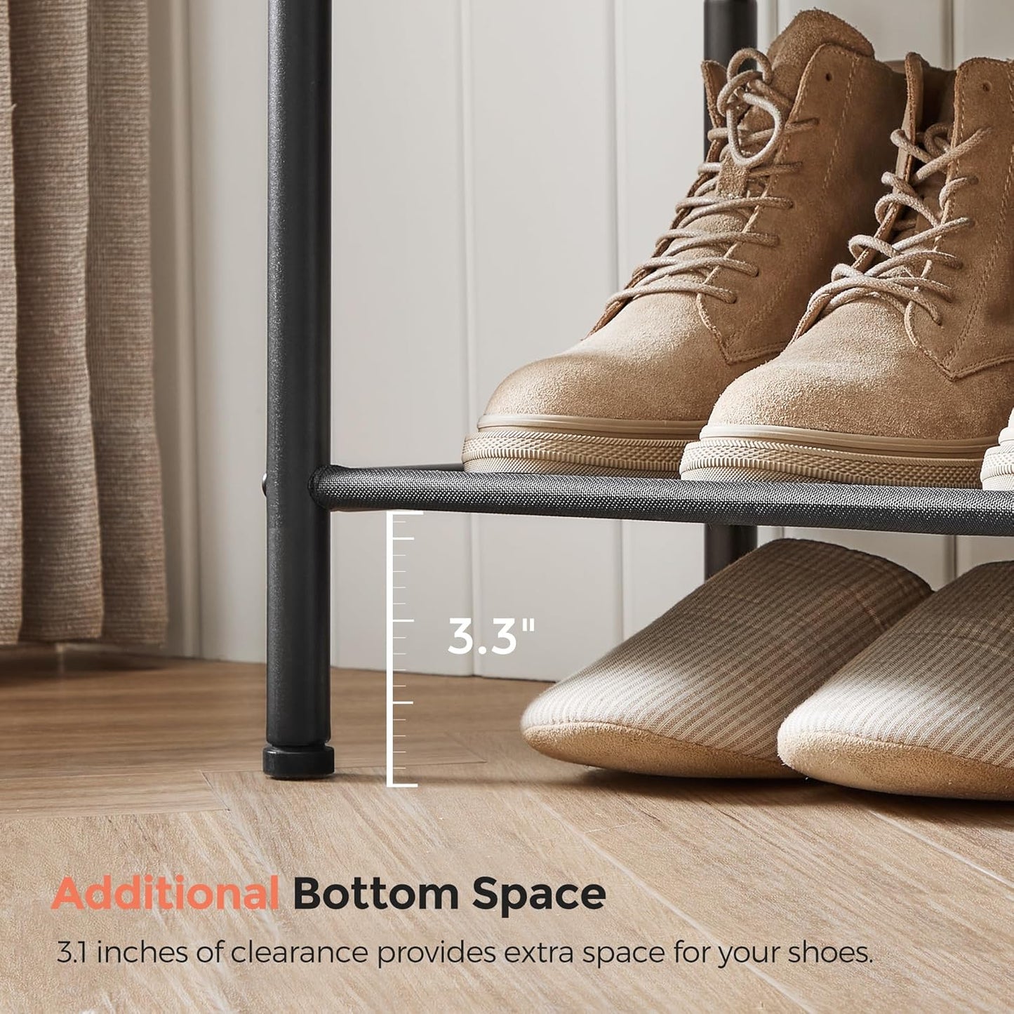 Industrial 4-Tier Shoe Rack – Rustic Storage Organizer
