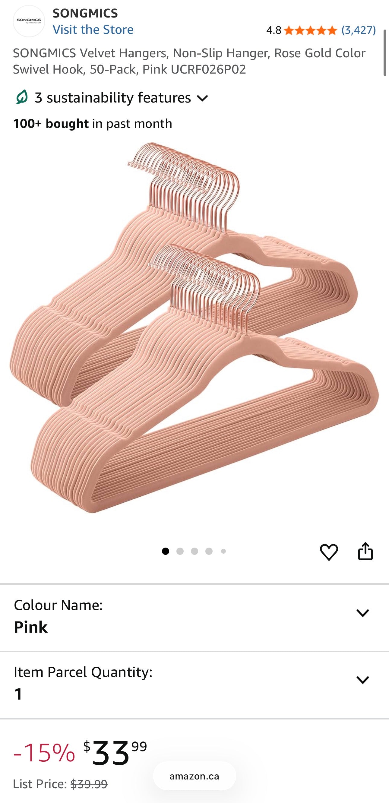 SONGMICS 50-Pack Velvet Non-Slip Hangers
