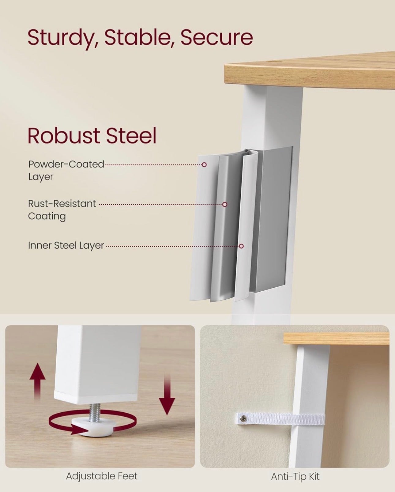 5-Tier Corner Shelf – Natural Oak + Matte White