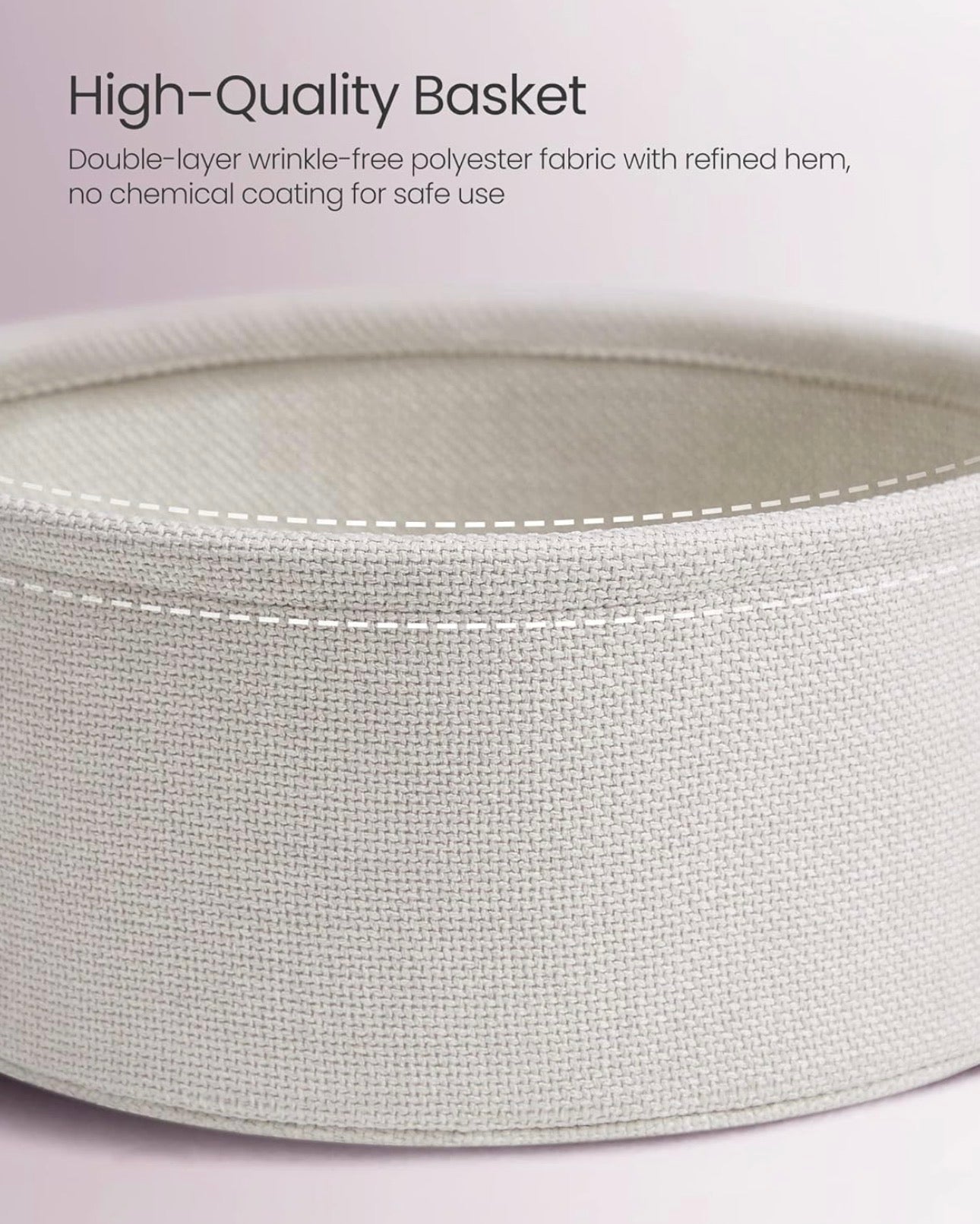 VASAGLE LILEA Round Side Table with Fabric Basket
