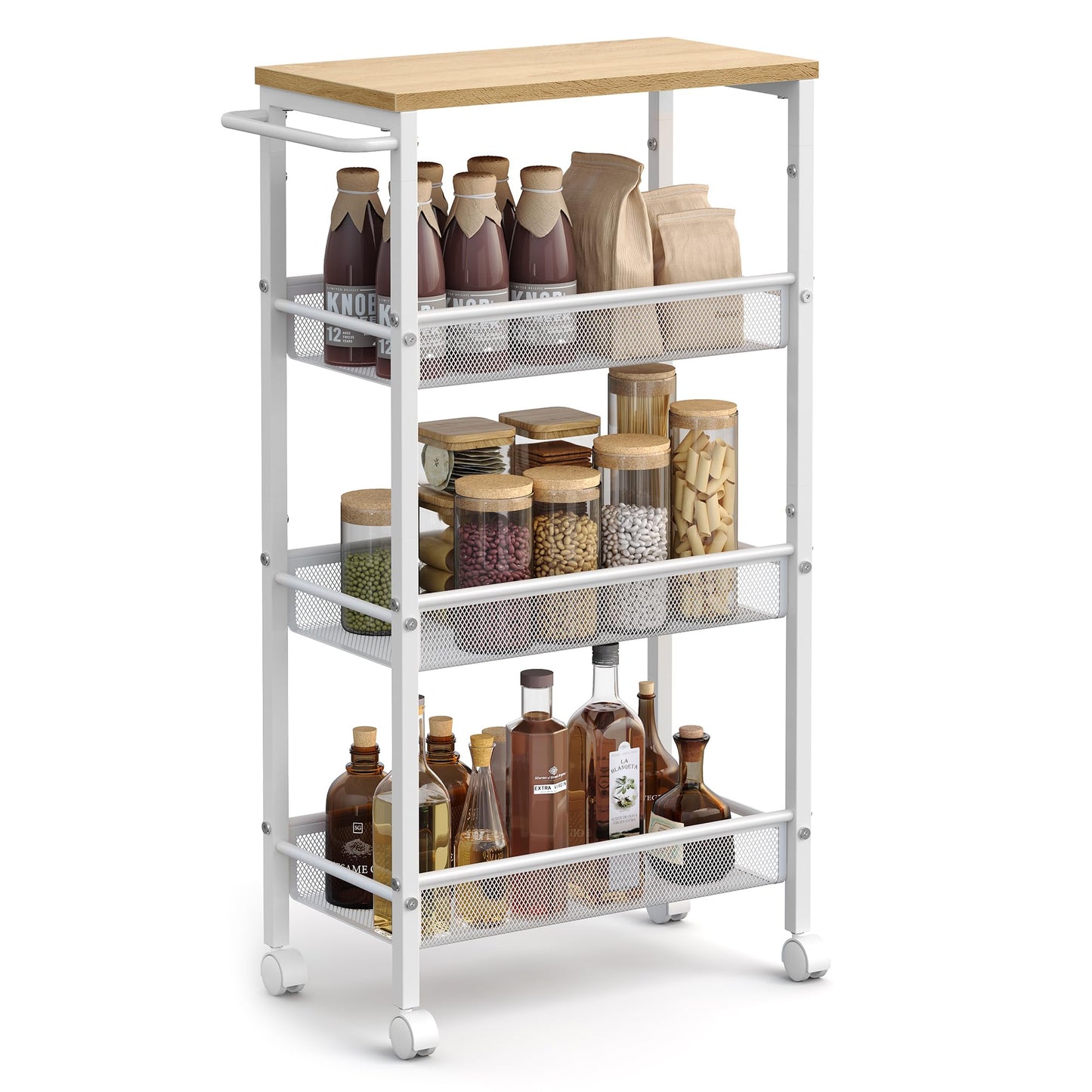 VASAGLE 4-Tier Slim Rolling Storage Cart