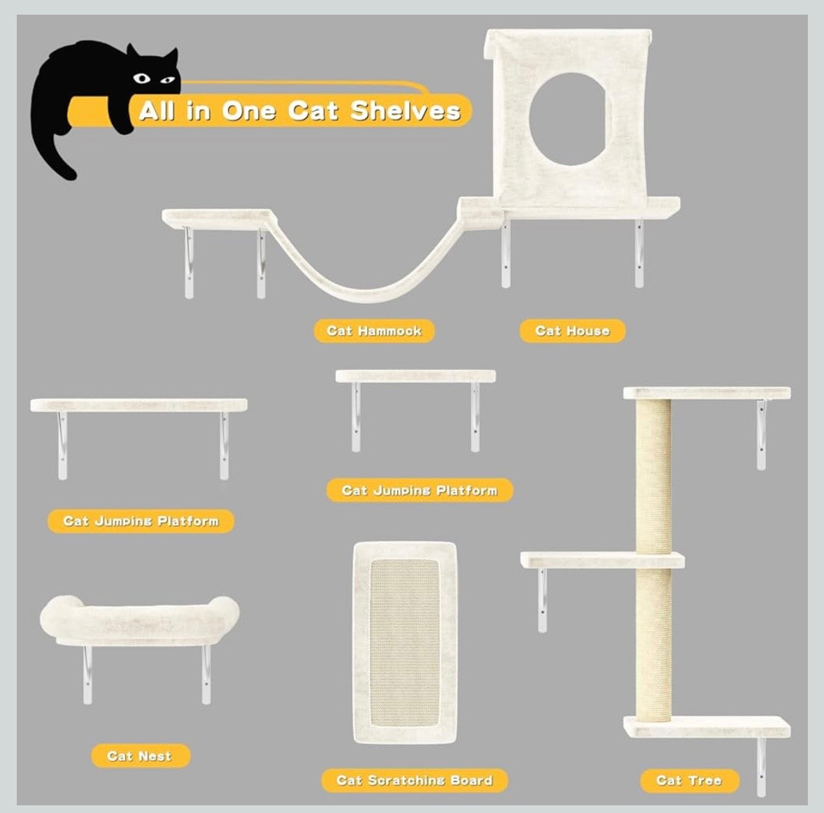 Wall-Mounted Cat Furniture Set