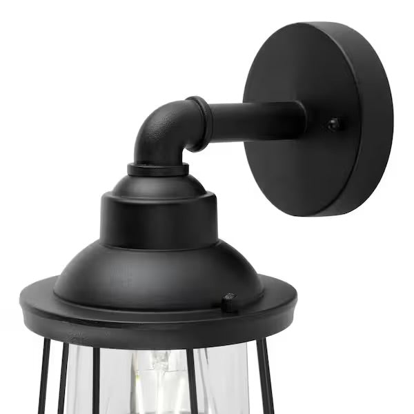 Wall-Mount 1-Light Black Outdoor Nautical Wall Lantern