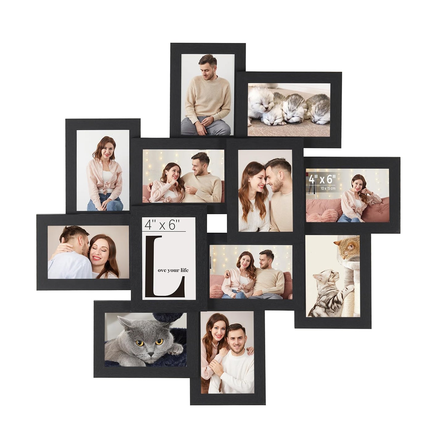 SONGMICS 12-Opening Wall Collage Picture Frame – Ink Black