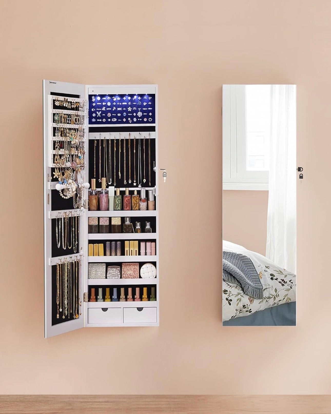SONGMICS Hanging Jewelry Cabinet