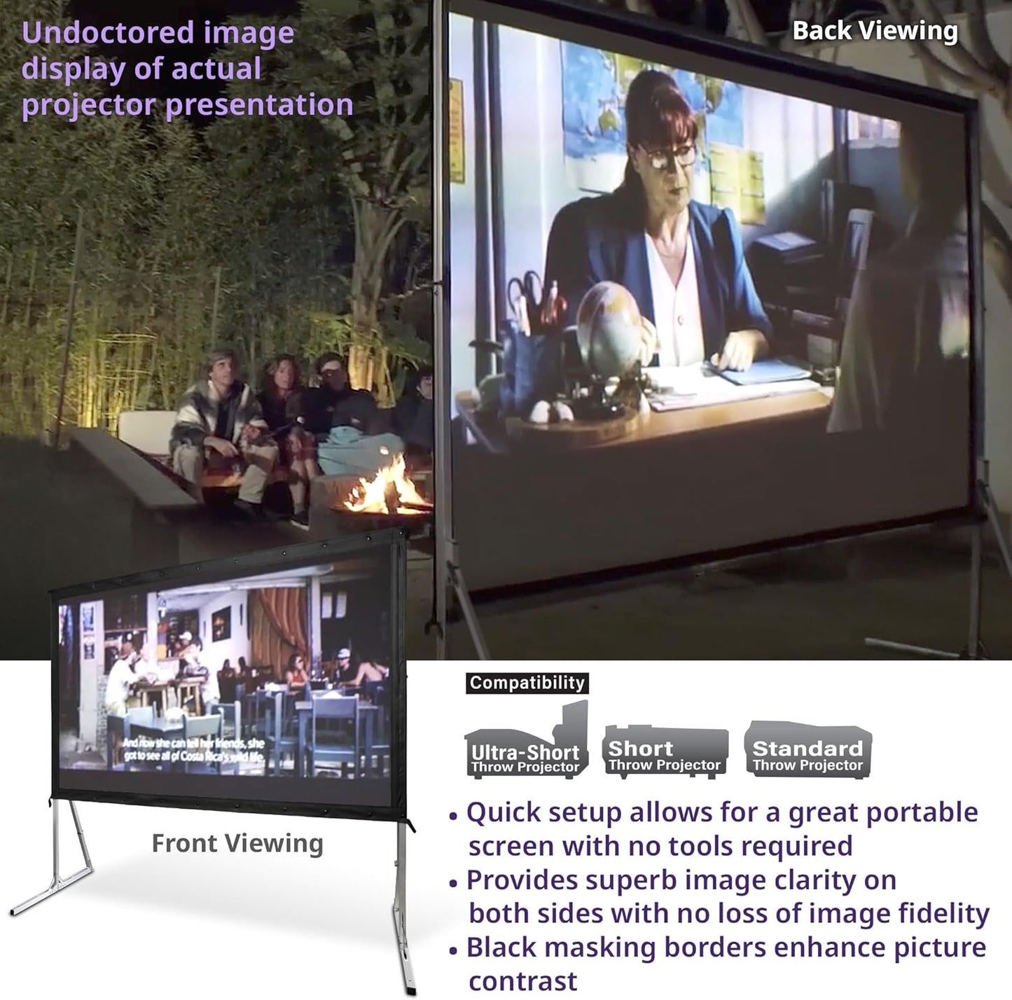 Elite Screens 180” Outdoor Projection Screen – WraithVeil Dual