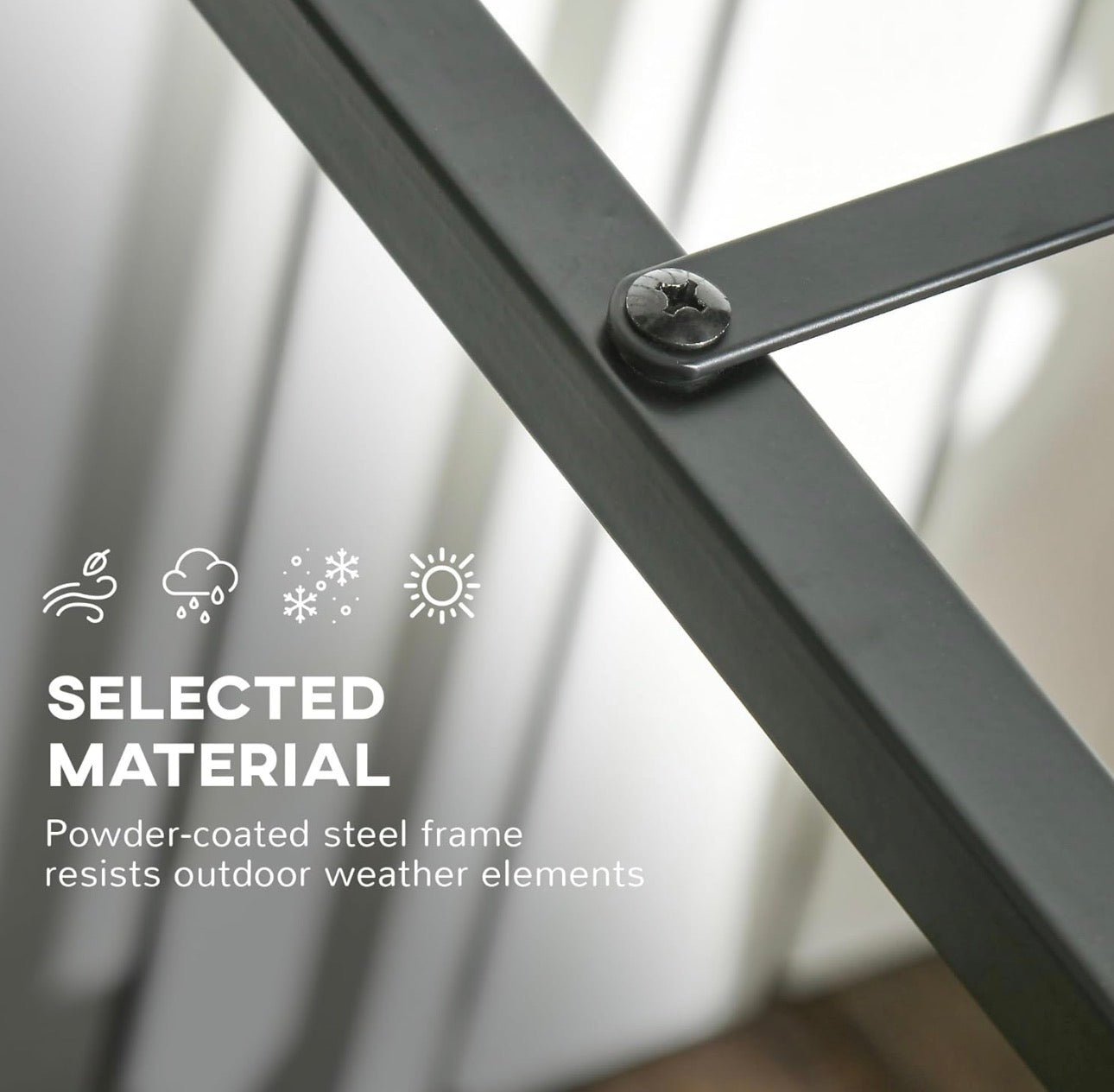 Outsunny Black Steel Firewood Rack