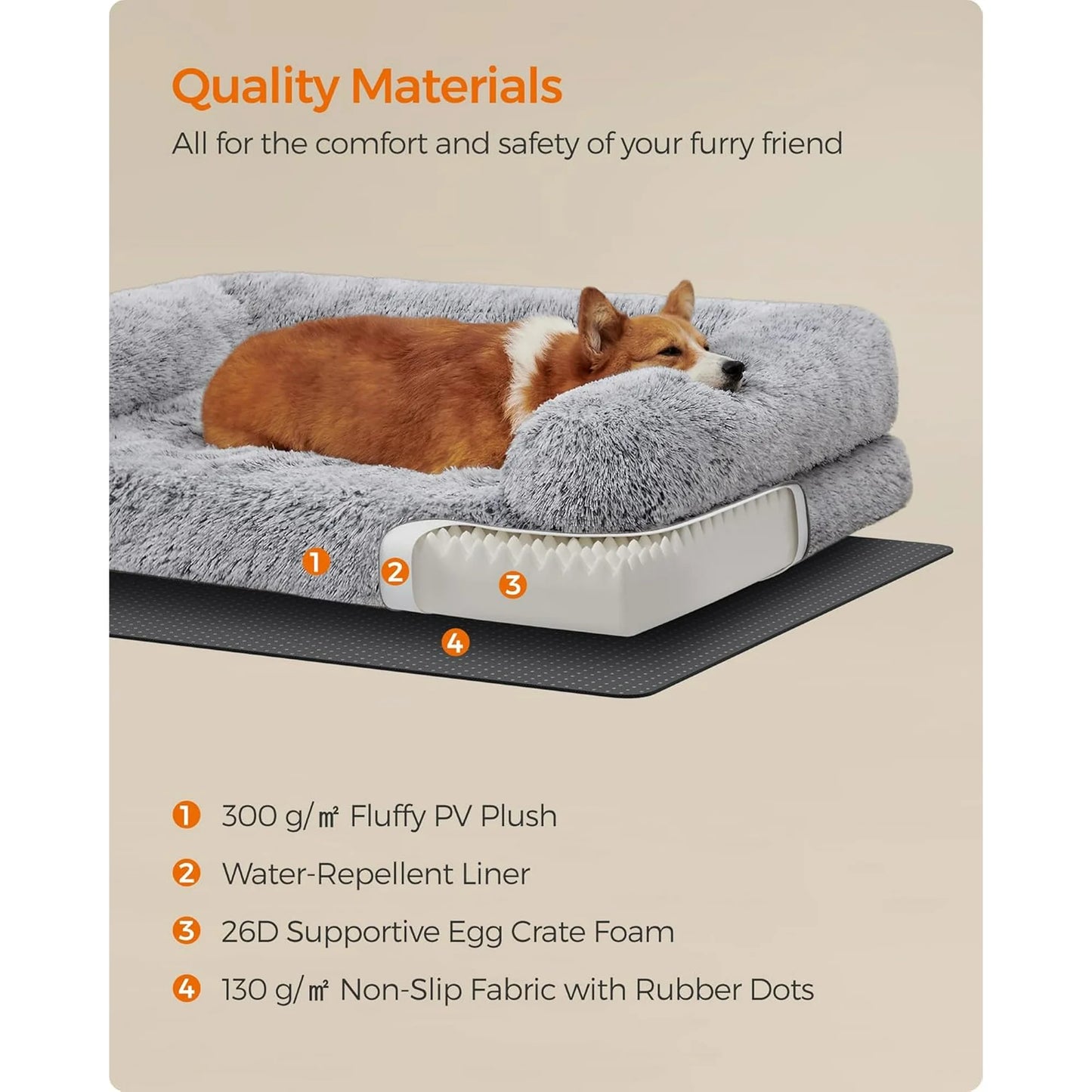 Calming Plush Dog Bed – Small/Medium Dogs