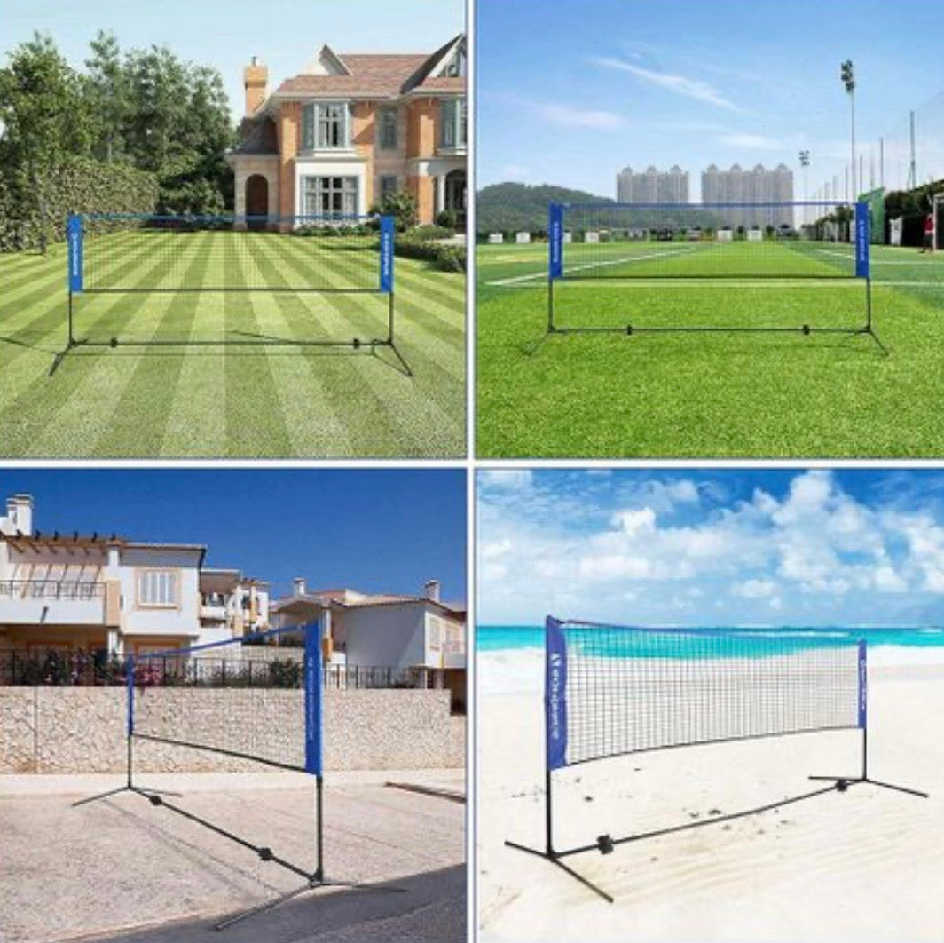 13’ Portable Badminton Net Set with Adjustable Height