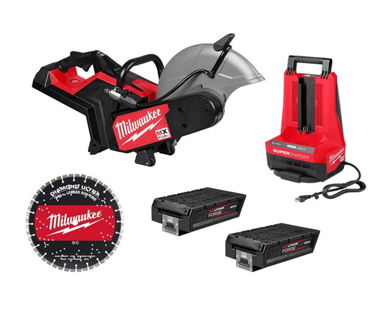 Milwaukee MX FUEL 14″ Cut-Off Saw w/ RAPIDSTOP Brake – Includes 2 Forge XC8.0 Batteries & Super Charger