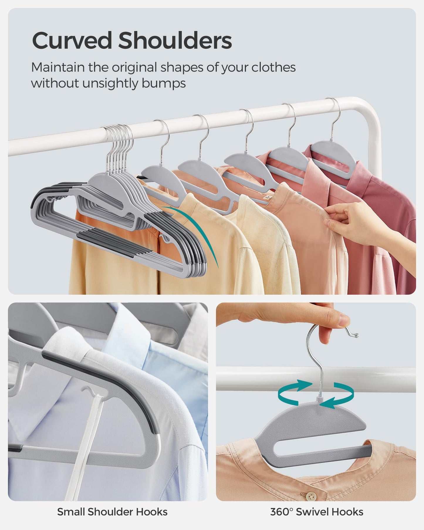 SONGMICS Slim Non-Slip Clothes Hangers (50 Pack)