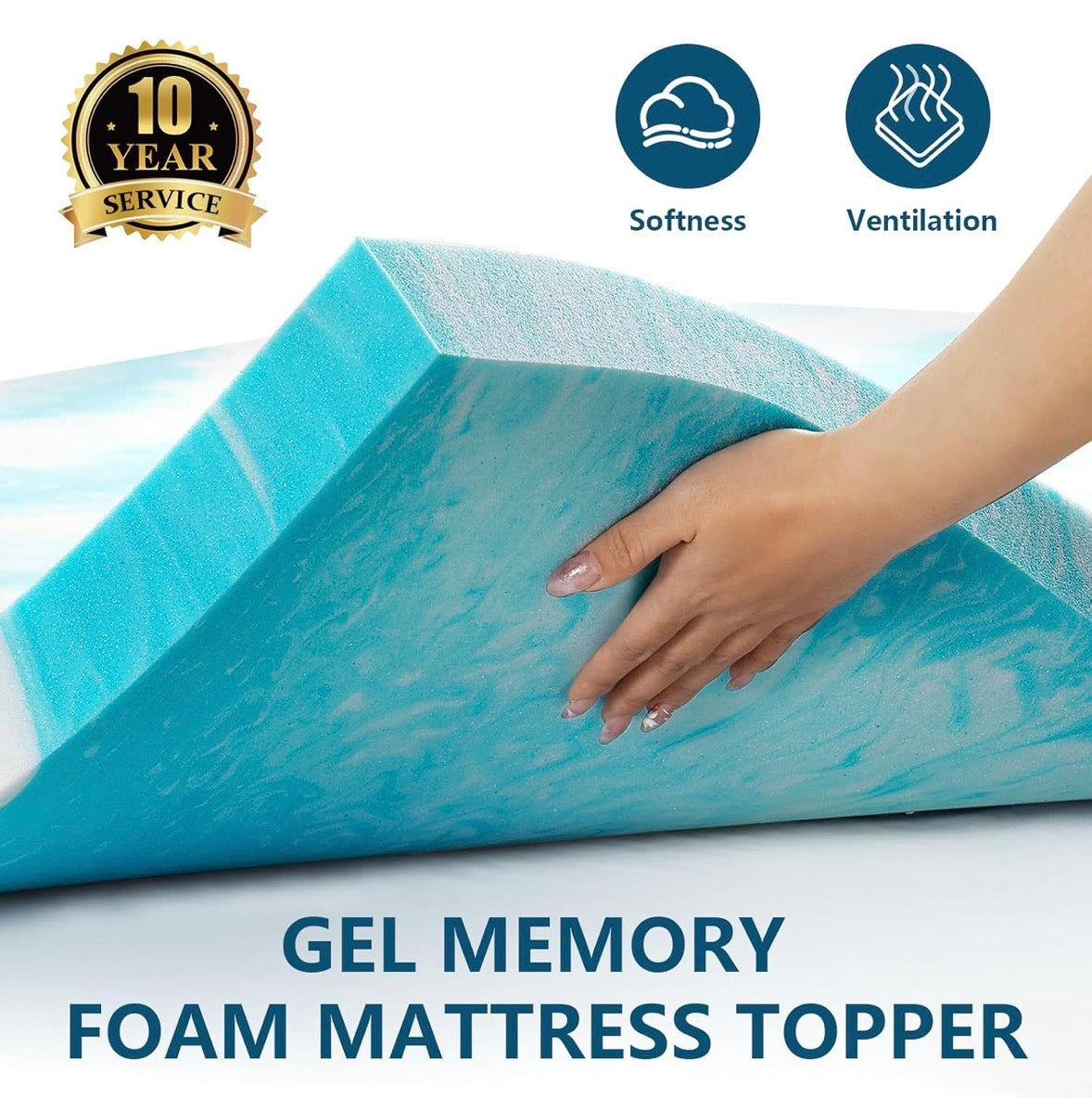 SakuraHome King Memory Foam Mattress Topper