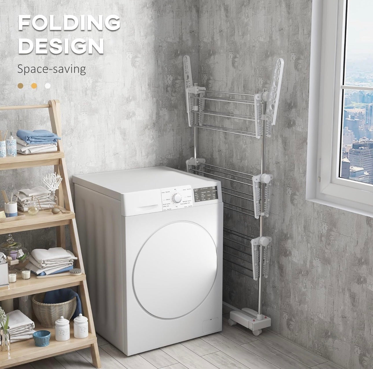 HOMCOM 3-Tier Foldable Clothes Drying Rack