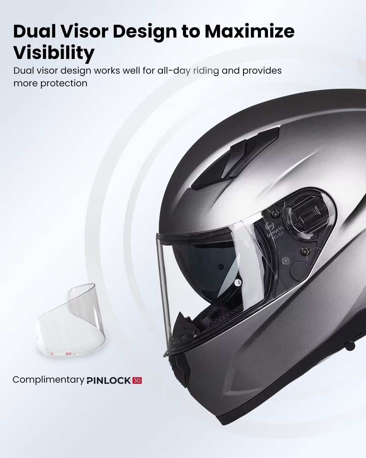 ILM Full Face Dual-Visor Motorcycle Helmet