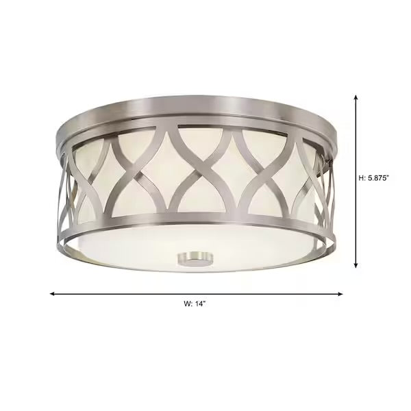 Hampton Bay 3-Light Brushed Nickel Flush Mount