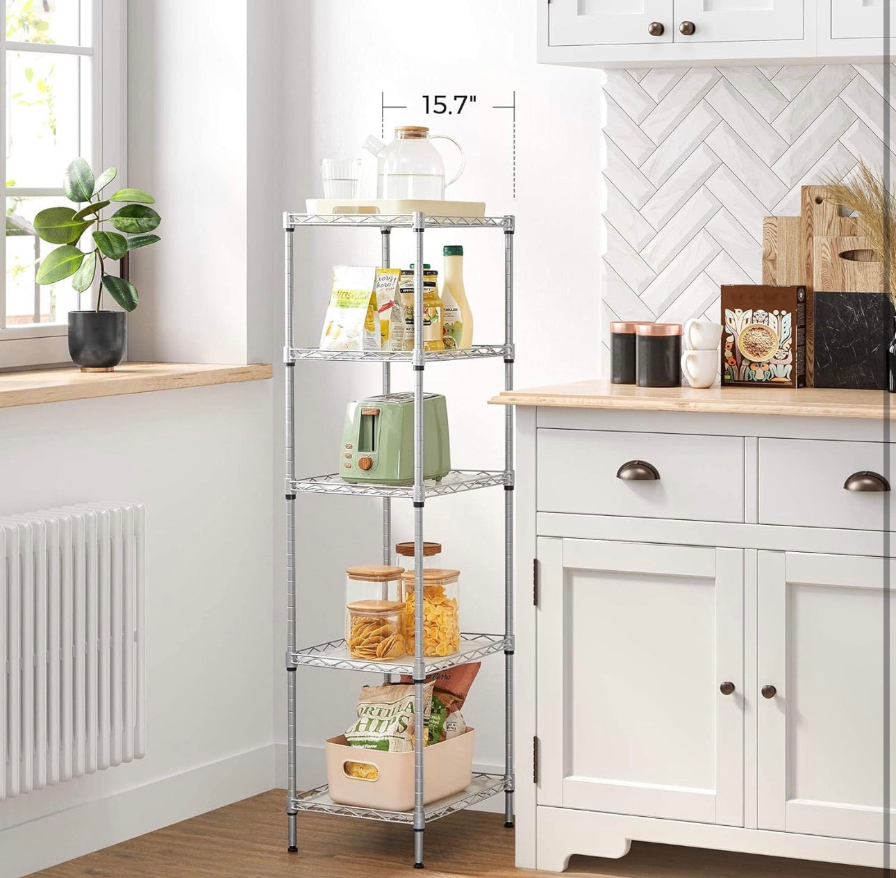 SONGMICS 5-Tier Adjustable Metal Storage Shelf