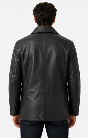 Men’s Classic Black Leather Coat - XS