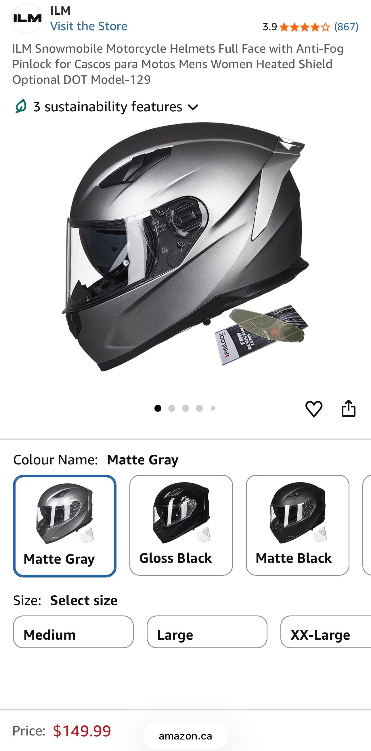 ILM Full Face Dual-Visor Motorcycle Helmet