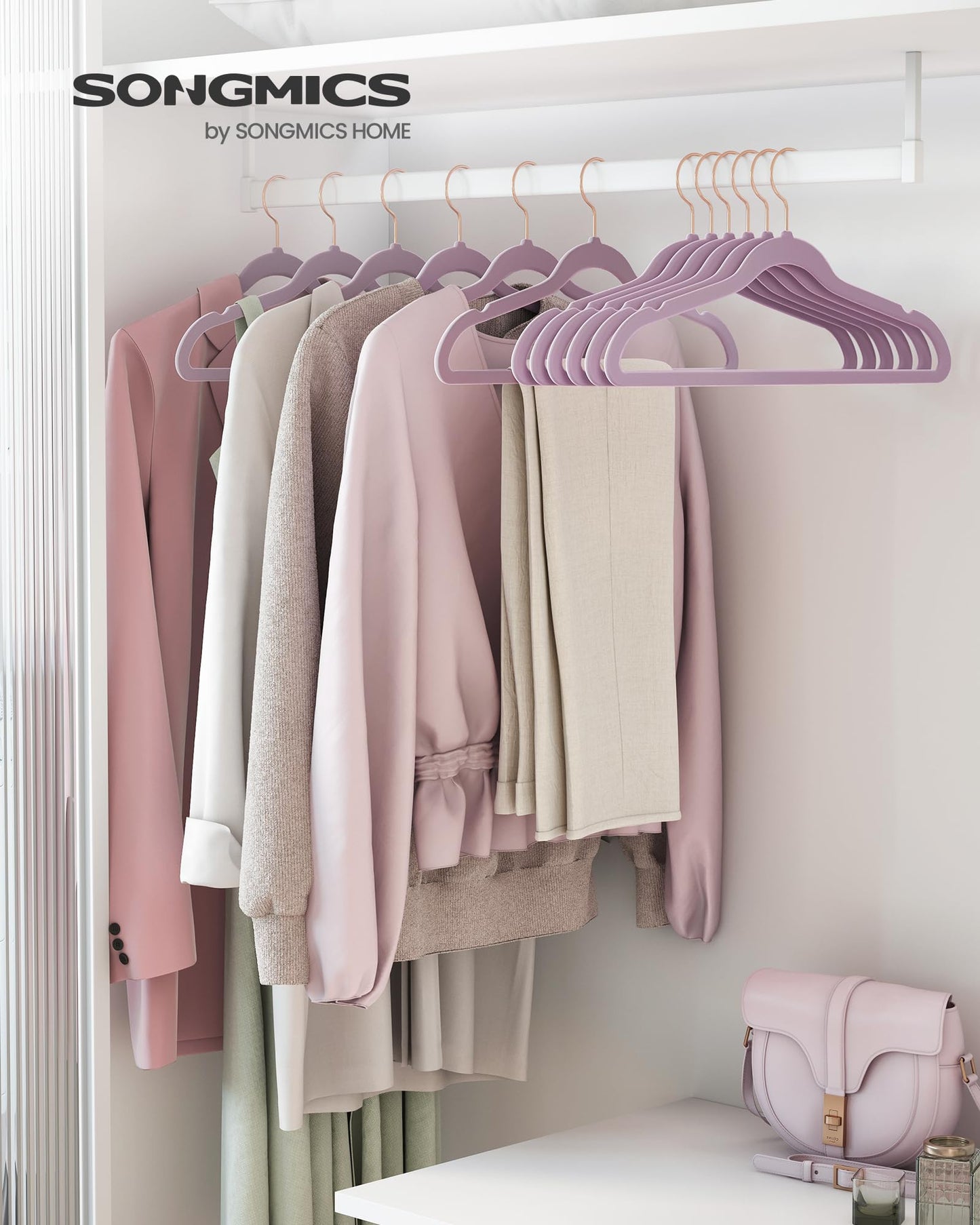 SONGMICS Velvet Slim Hangers – Set of 50