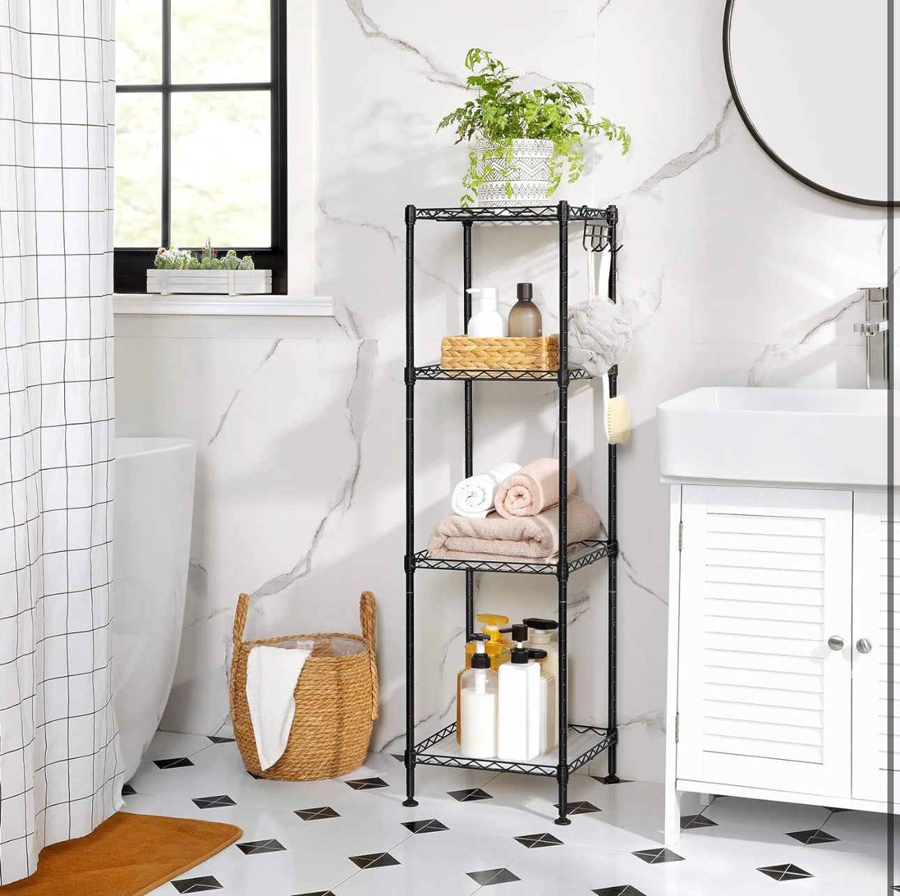 SONGMICS 4-Tier Powder-Coated Metal Storage Rack