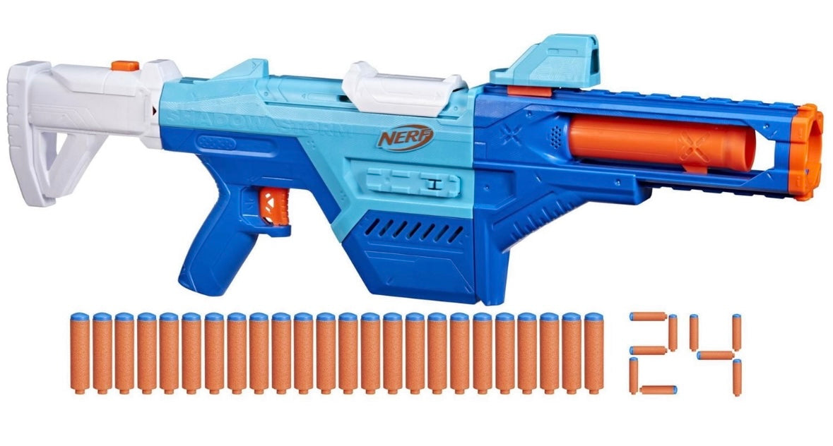 🔫 Nerf N Series Shadow Storm Dart Blaster – 6-in-1 Customizable Set | 24 Elite Darts Included