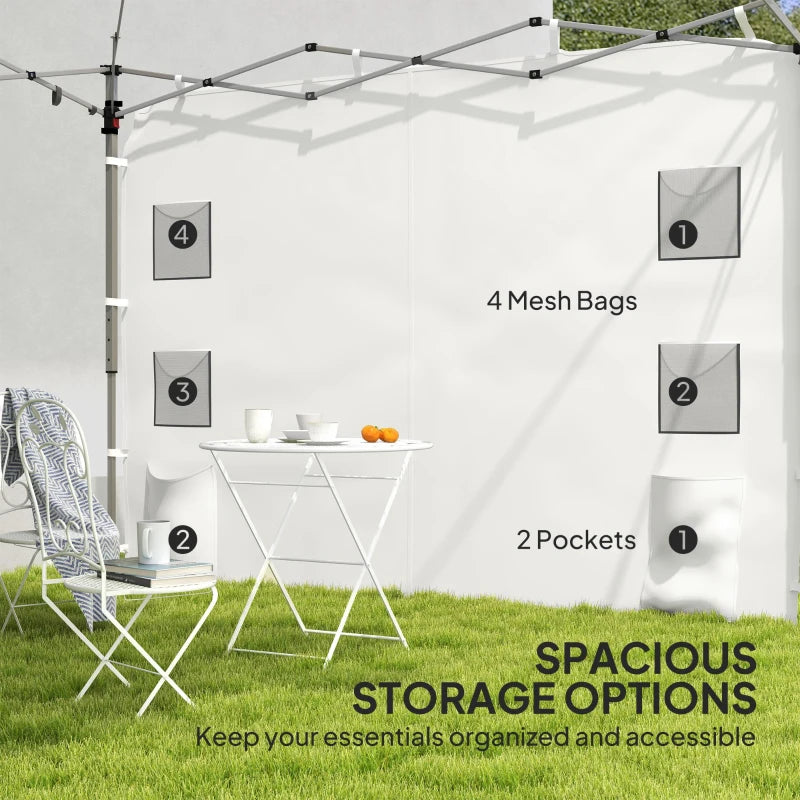 Outsunny 10×10 FT Pop-Up Canopy Sidewall with 4 Storage Bags