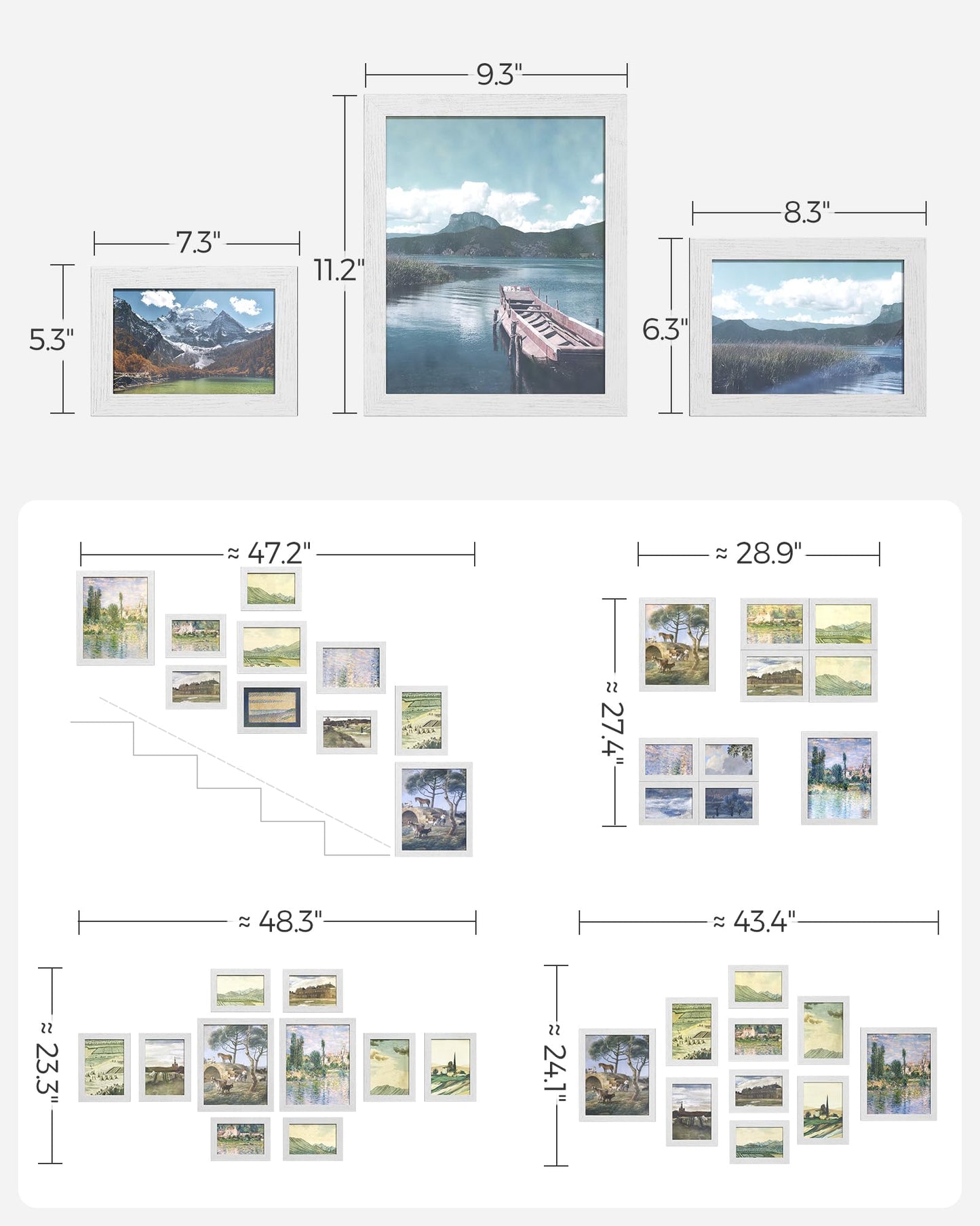 SONGMICS 10-Pack Gallery Picture Frame Set