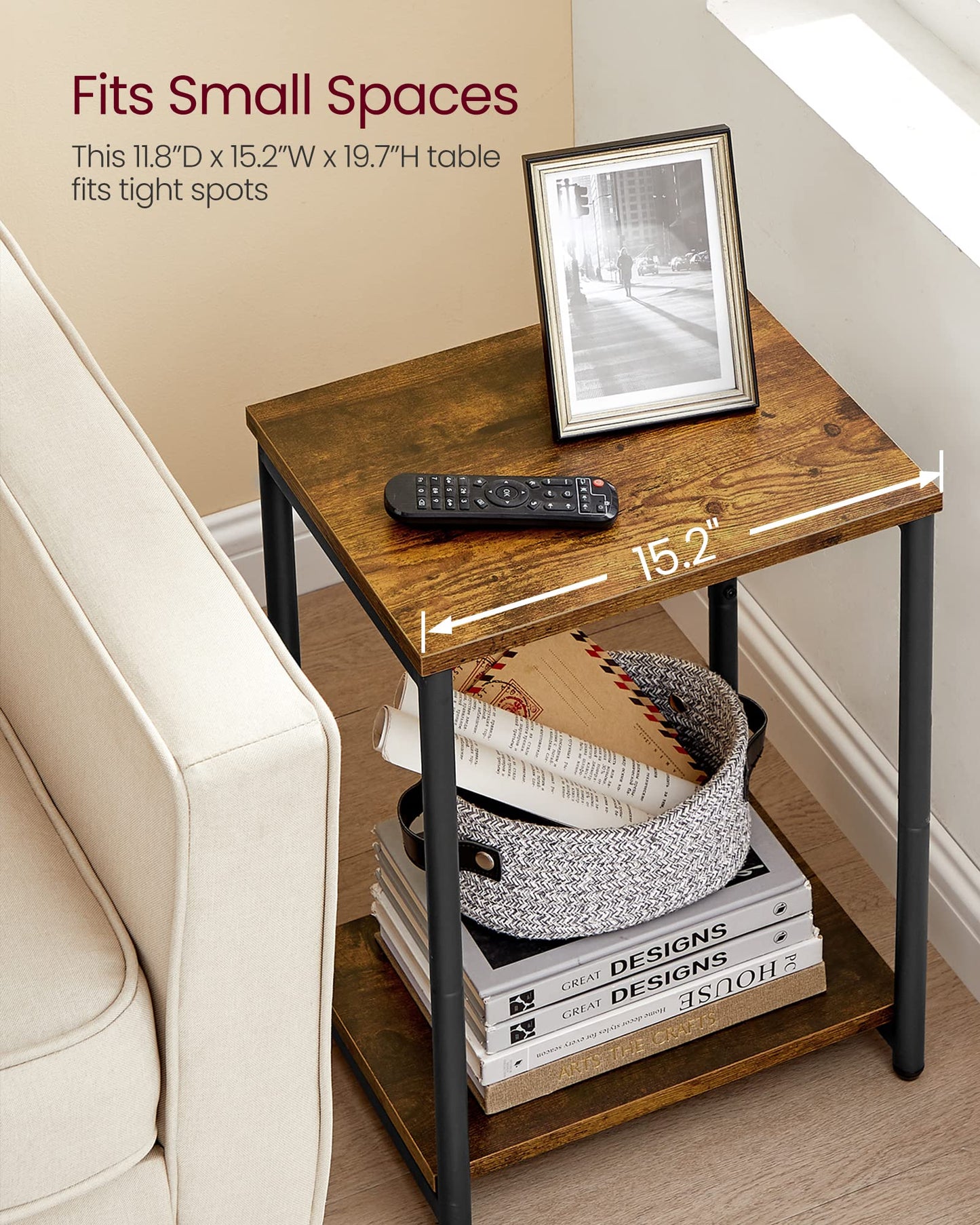 VASAGLE Industrial Side Tables – Set of 2