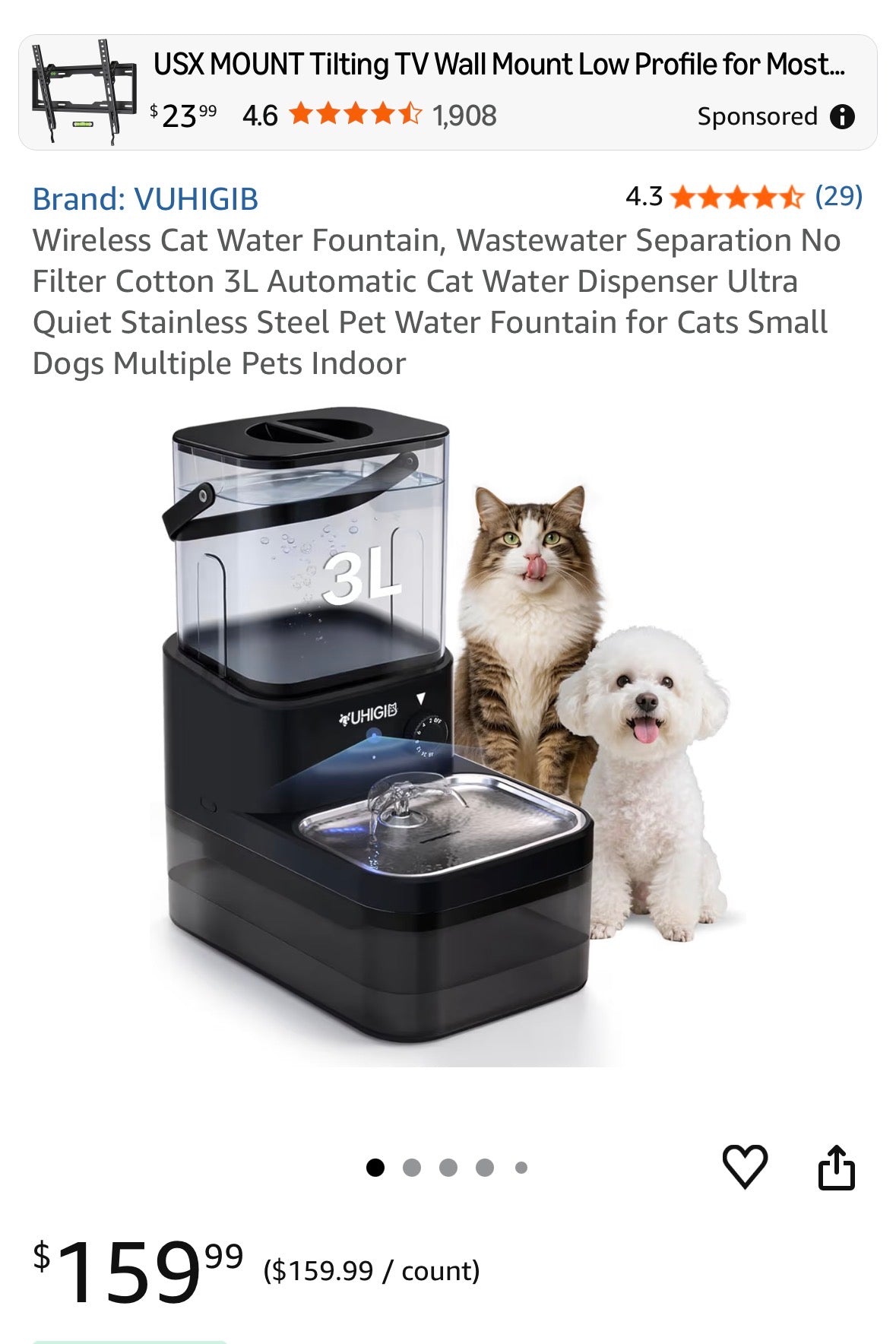 Smart Wireless Pet Water Fountain – 3L Capacity
