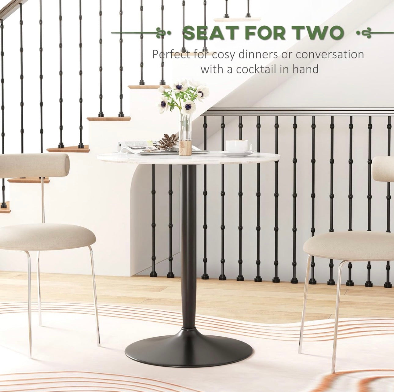 HOMCOM Modern Round Dining Table