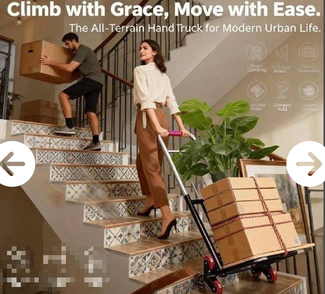 Heavy-Duty Foldable Hand Truck – Adjustable Portable Utility Cart
