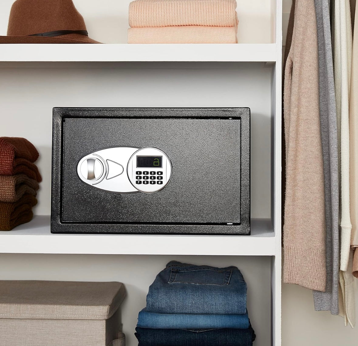 NEW – Amazon Basics 1.2 Cubic Foot Electronic Security Safe with Digital Lock & Keys