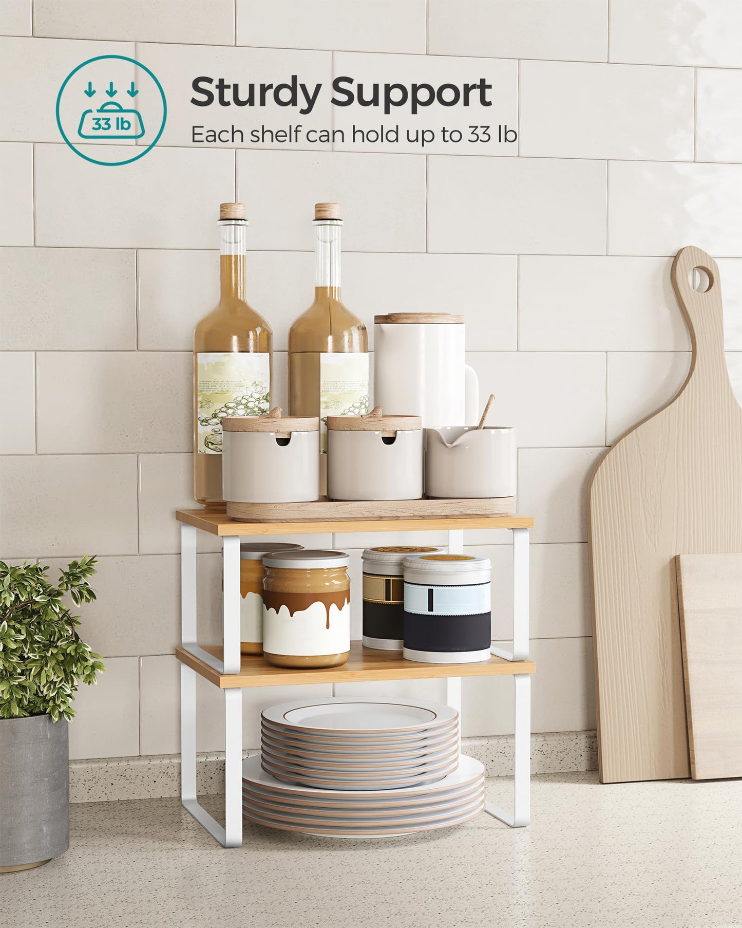 Expandable Kitchen Counter Shelf Organizer