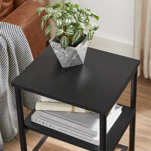 VASAGLE 3-Tier Industrial Side Table