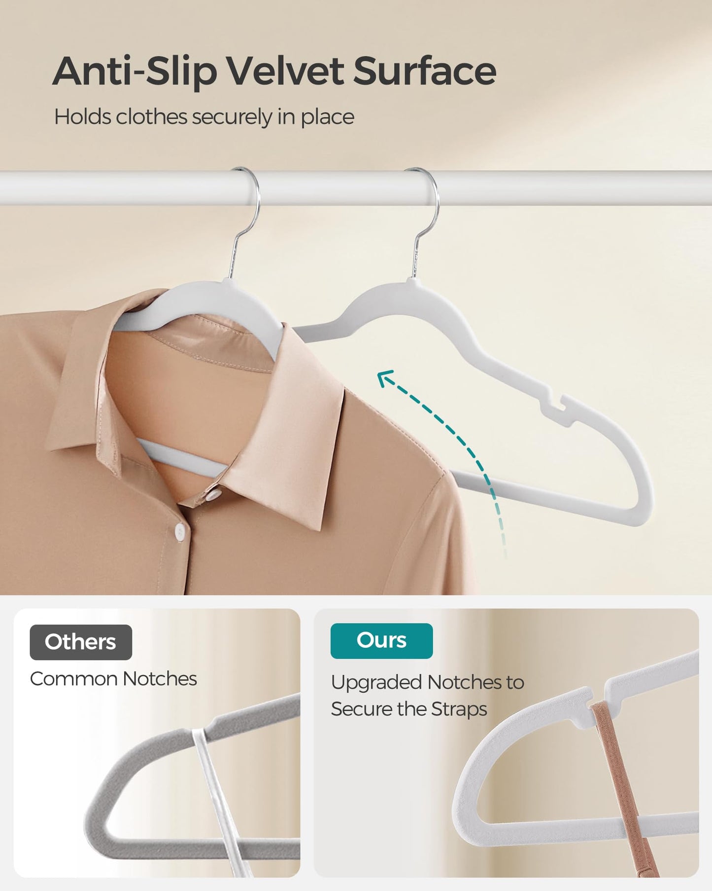 Velvet Non-Slip Clothes Hangers (50-Pack)