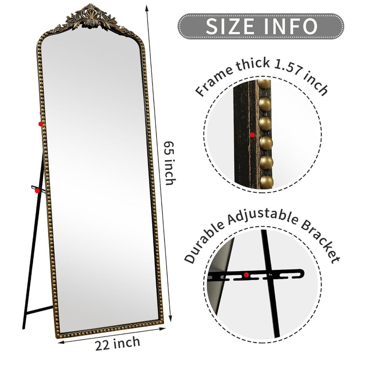 Antique Baroque Full-Length Mirror – Vintage Gold