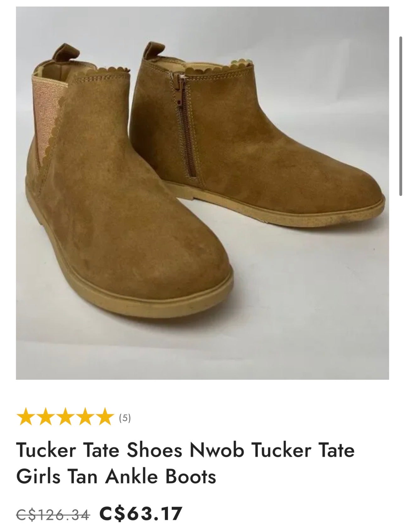 Tucker + Tate Girls’ Tan Ankle Boots