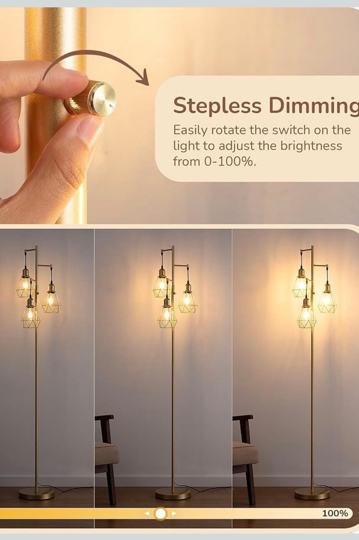 EDISHINE Farmhouse Floor Lamp