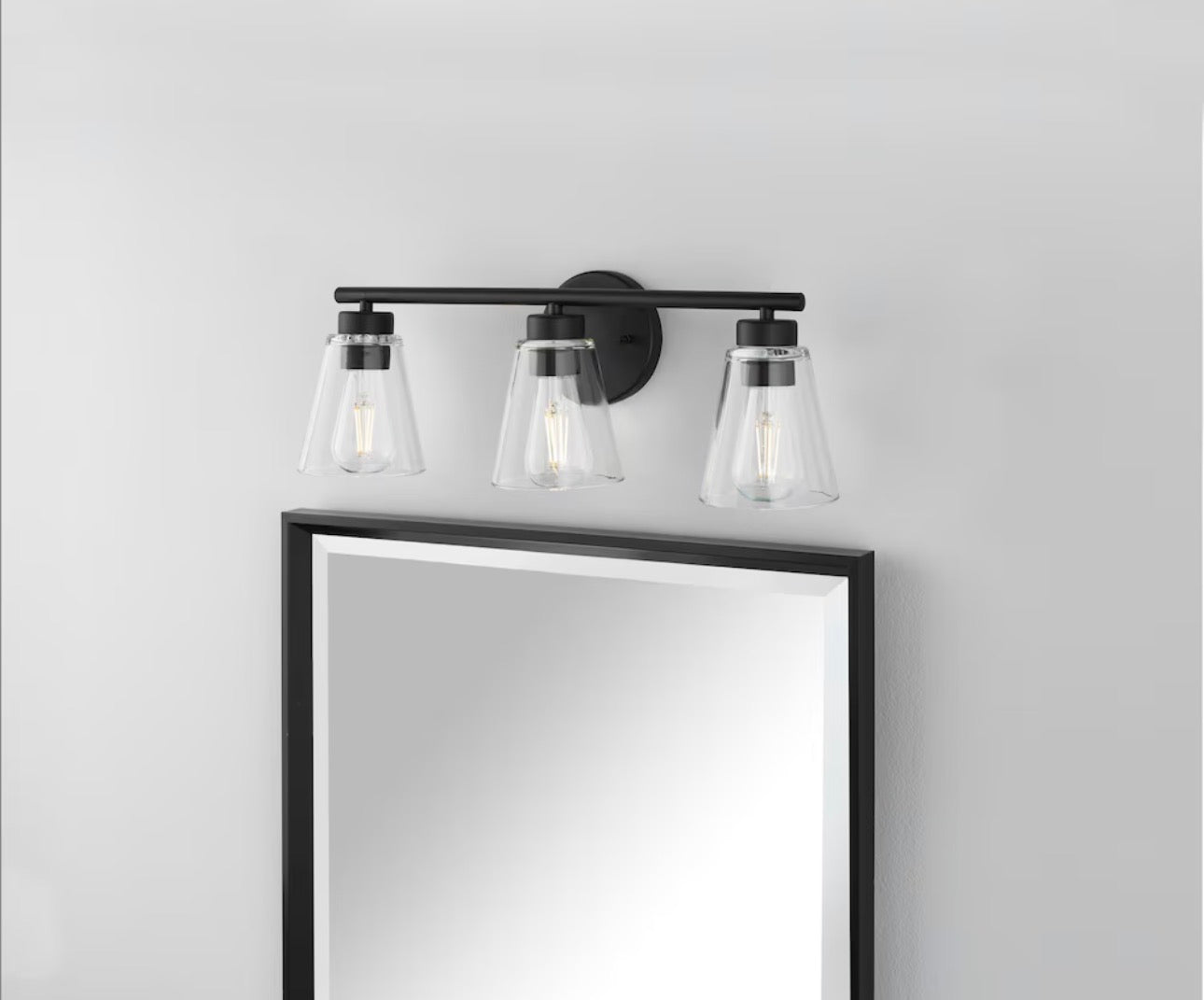 Hampton Bay 3-Light Matte Black Vanity Light