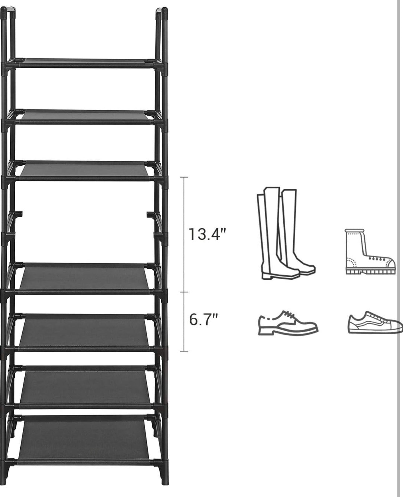 SONGMICS 8-Tier Shoe Shelf Organizer