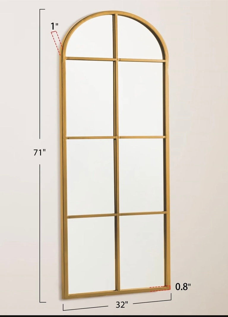 Arched Full-Length Metal Framed Mirror