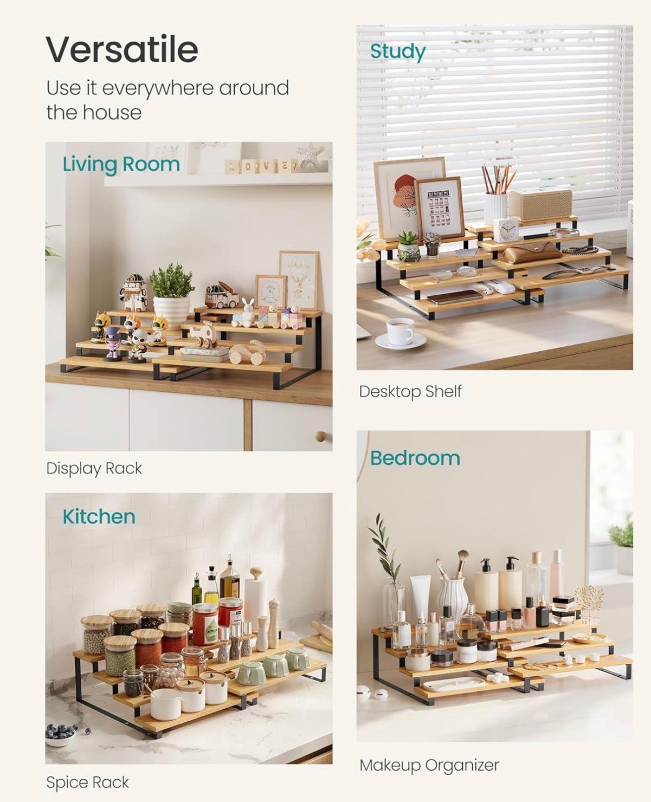 SONGMICS 4-Tier Expandable Spice Rack