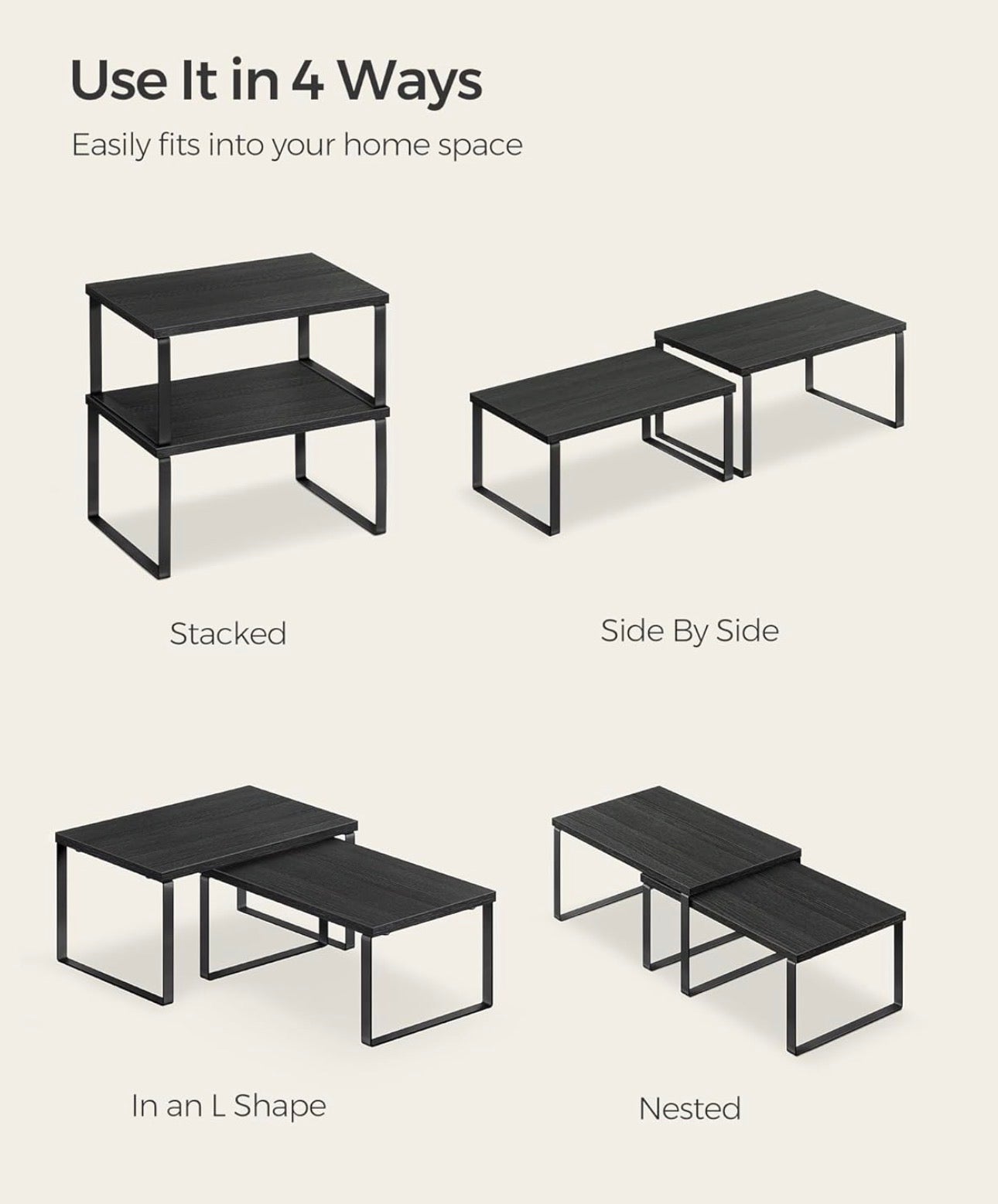 Expandable 4-Tier Kitchen Shelf Organizer