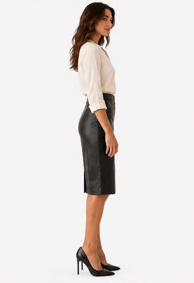 Women’s Genuine Leather Pencil Skirt - Size 4