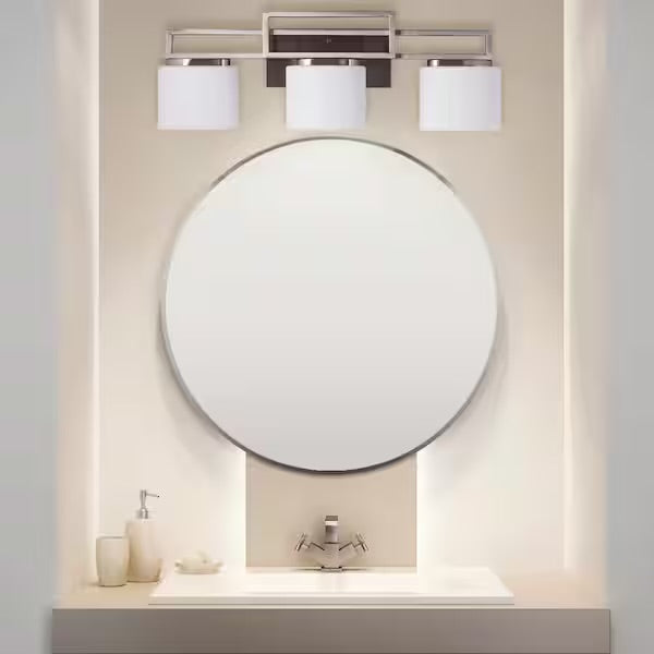 Hampton Bay 3-Light Brushed Nickel Vanity Light