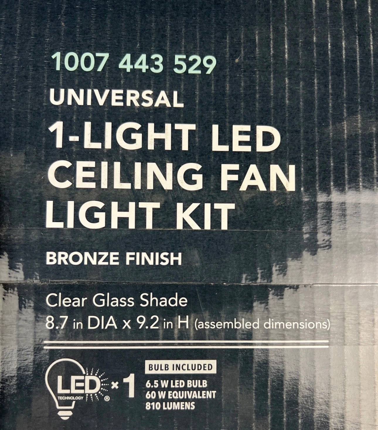 Hampton Bay 1-Light LED Ceiling Fan Light Kit