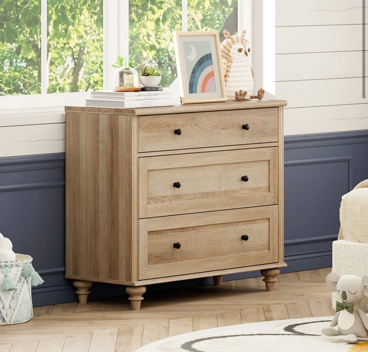 Rustic 3-Drawer Farmhouse Dresser