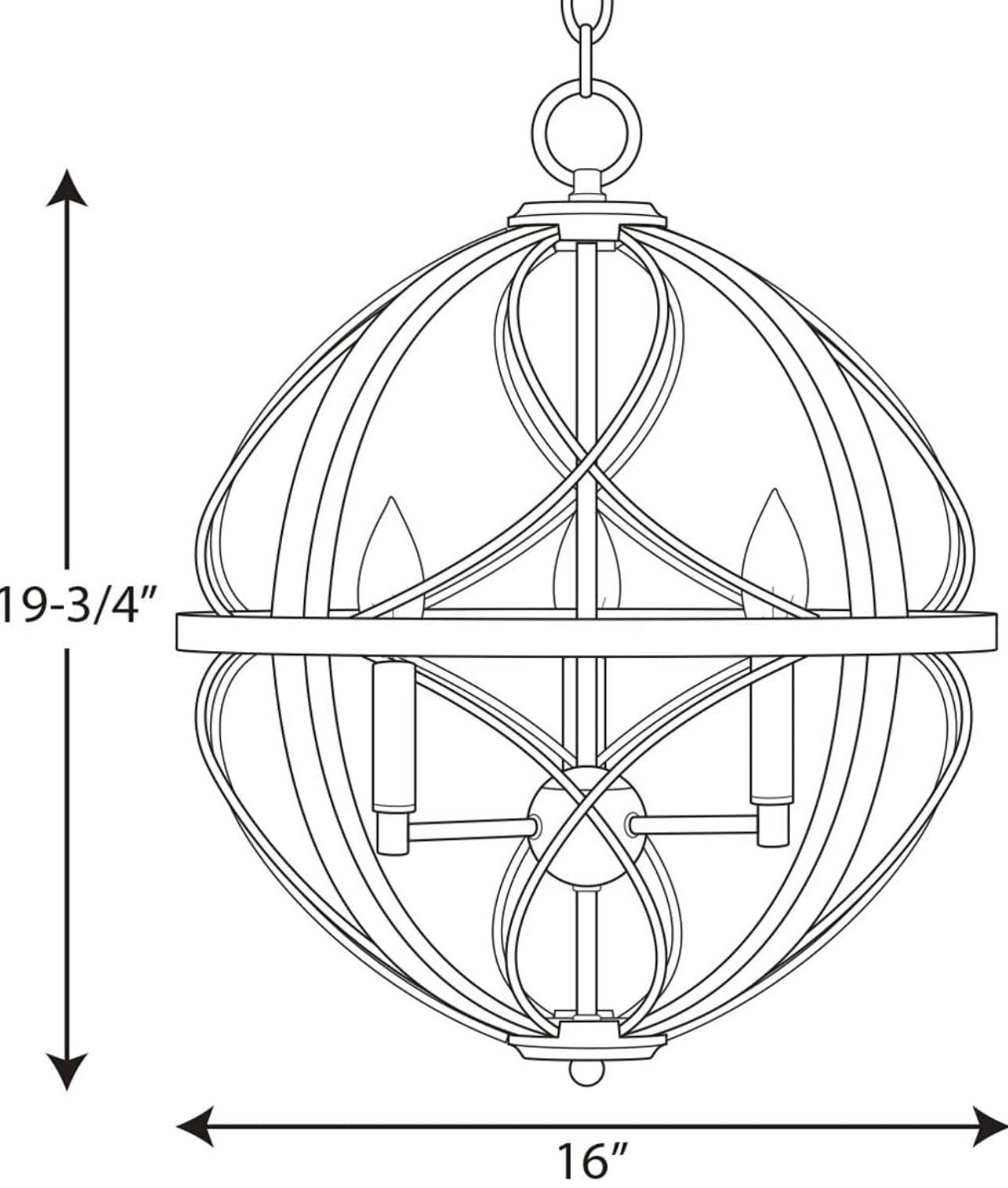 Progress Lighting Antique Bronze 3-Light Pendant