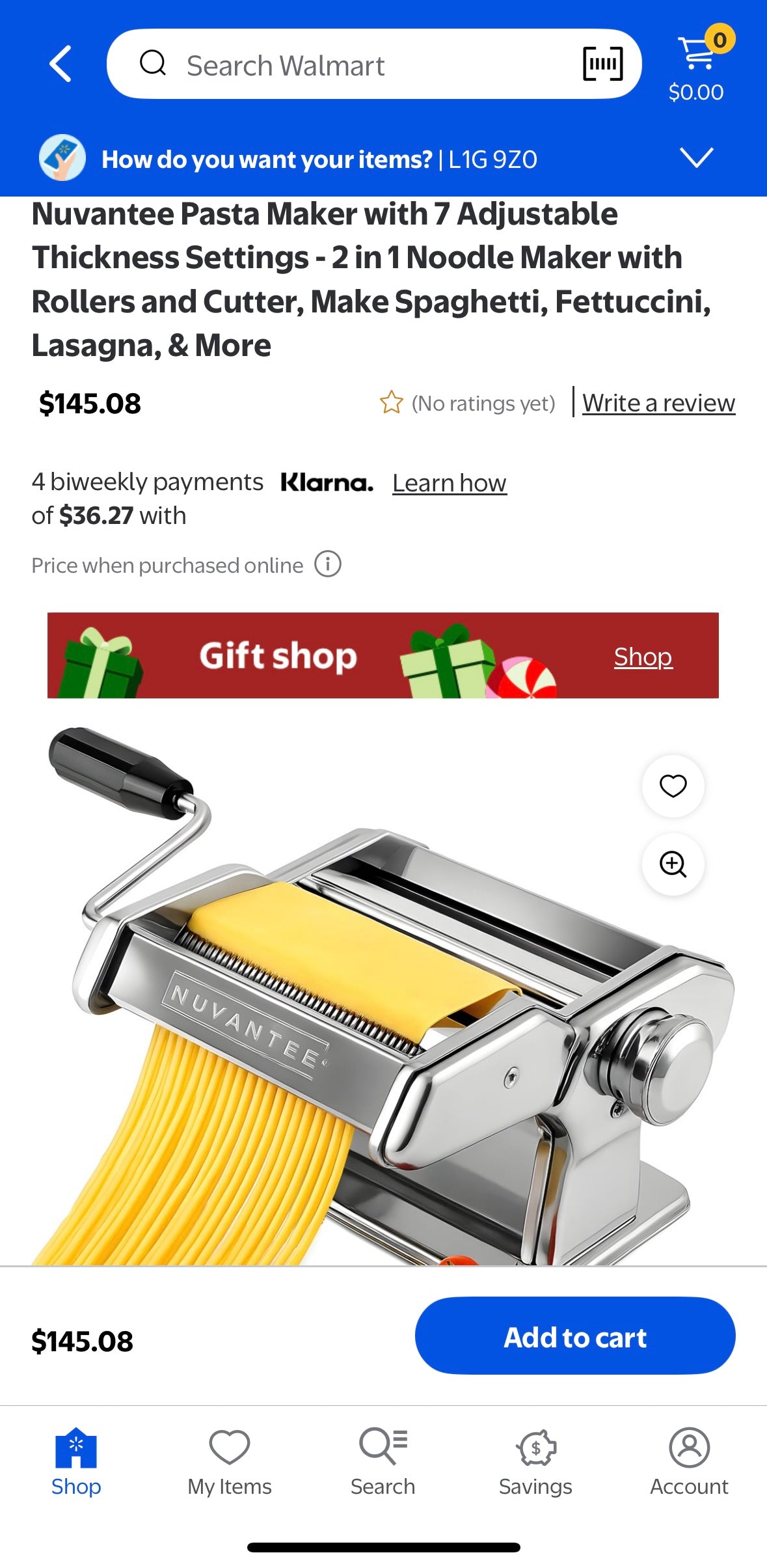 Nuvantee Stainless Steel Pasta Maker – Adjustable 7-Setting Roller | Manual Hand Crank | Silver