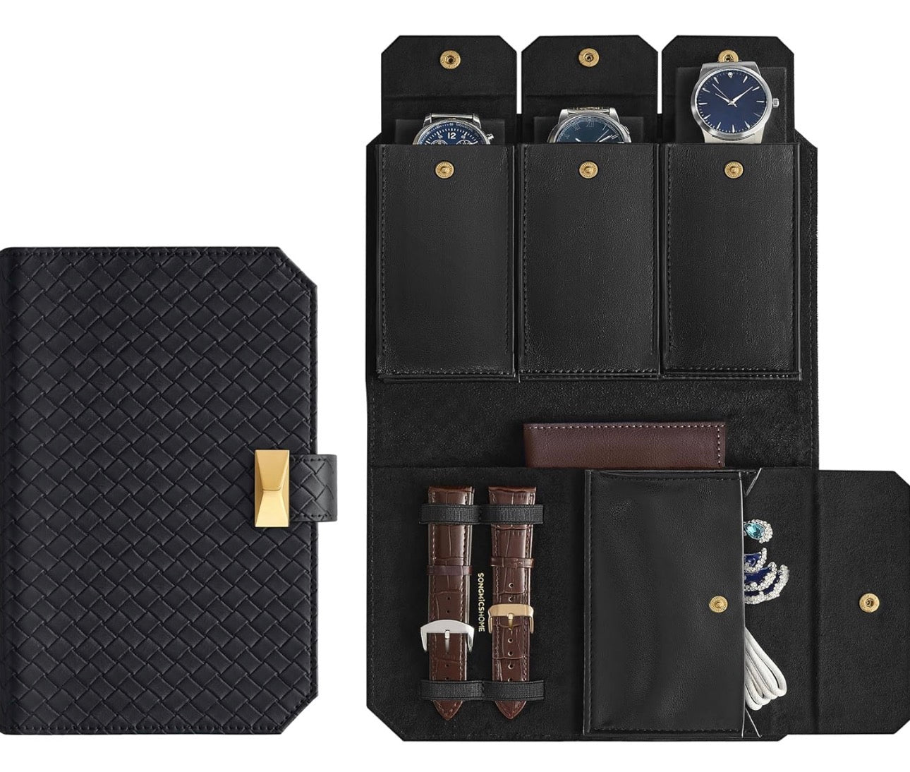 SONGMICS HOME 3-Watch Travel Case